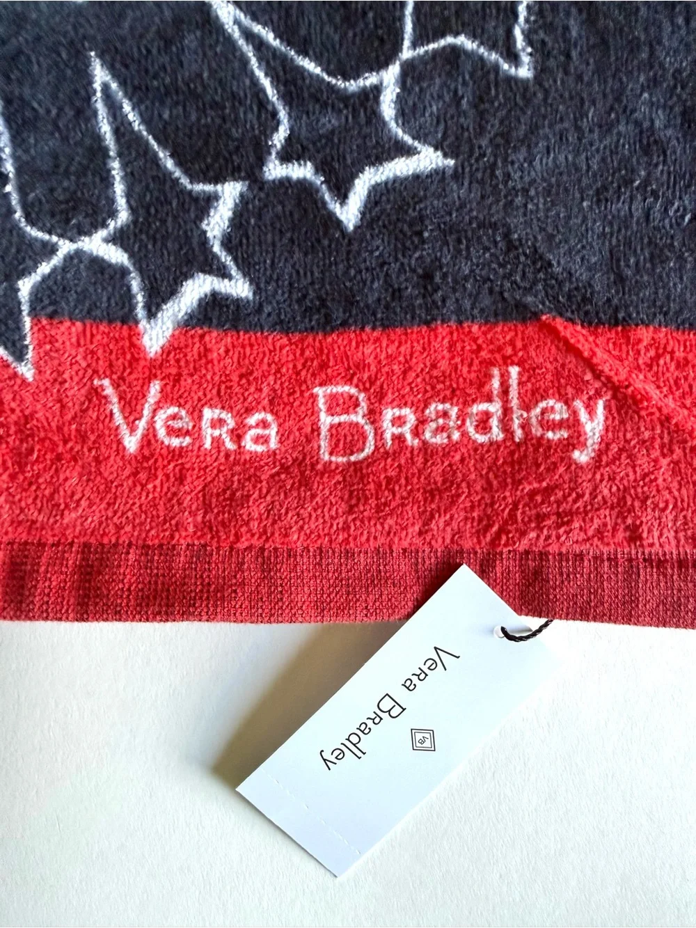 NWT Vera Bradley Patriotic Firecrackers Beach Towel Retired 2012 Red White Blue
